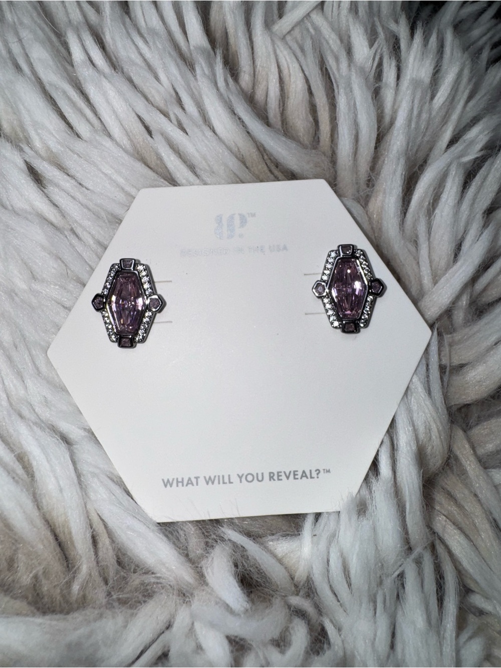Rose quartz studs